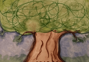 family tree sharpie watercolors